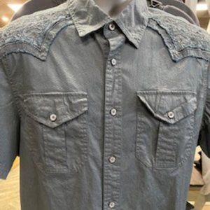 Nice Men's Affliction Button Down T-Shirt, Medium.